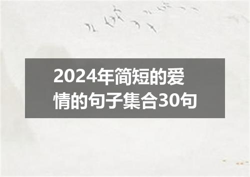 2024年简短的爱情的句子集合30句