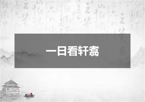 一日看轩翥