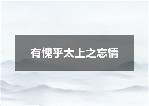 有愧乎太上之忘情