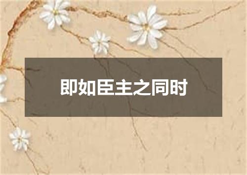 即如臣主之同时