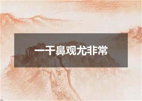 一干鼻观尤非常