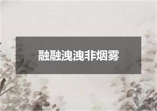 融融洩洩非烟雾