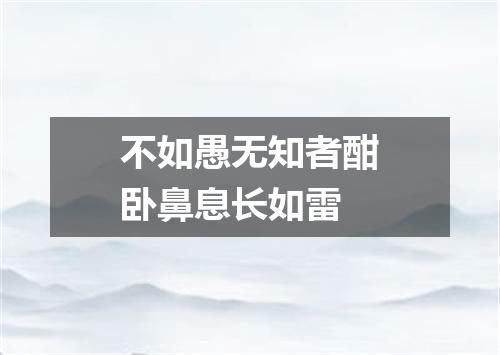 不如愚无知者酣卧鼻息长如雷