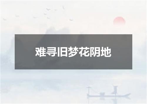 难寻旧梦花阴地