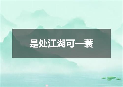 是处江湖可一蓑