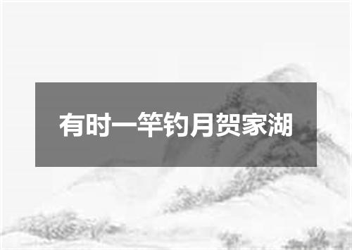 有时一竿钓月贺家湖