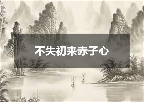 不失初来赤子心