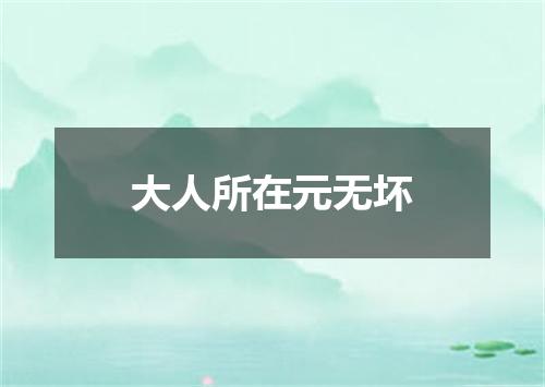 大人所在元无坏