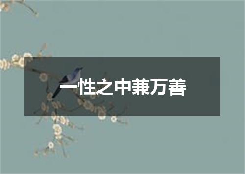 一性之中兼万善