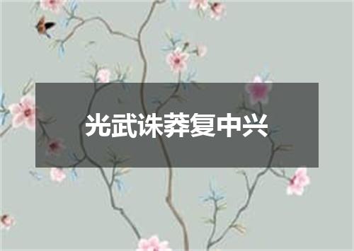 光武诛莽复中兴