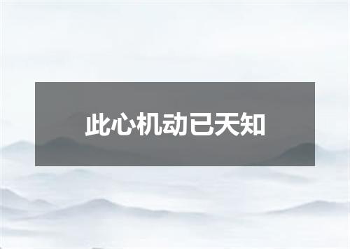 此心机动已天知