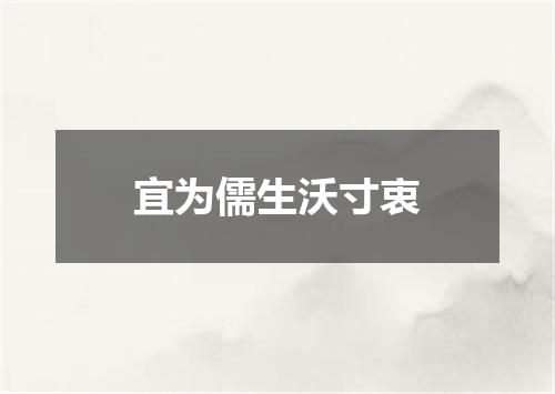 宜为儒生沃寸衷