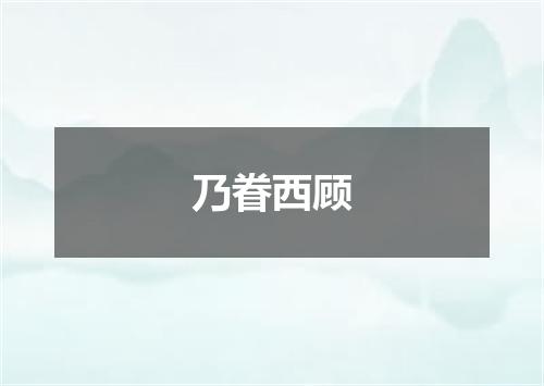 乃眷西顾