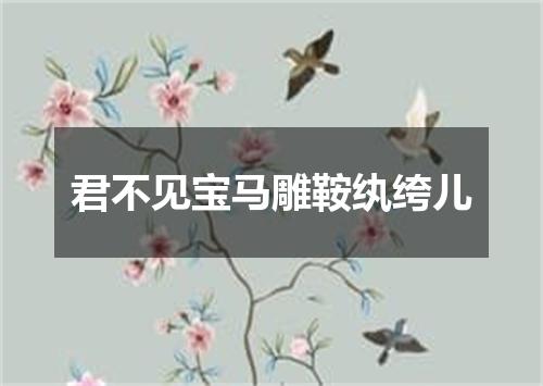 君不见宝马雕鞍纨绔儿