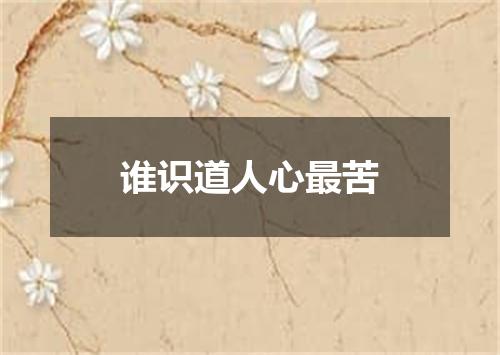 谁识道人心最苦