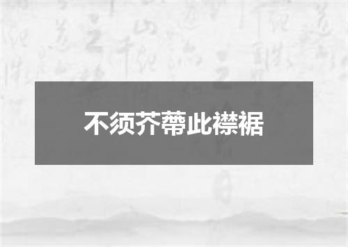 不须芥蔕此襟裾