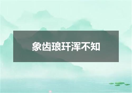 象齿琅玕浑不知