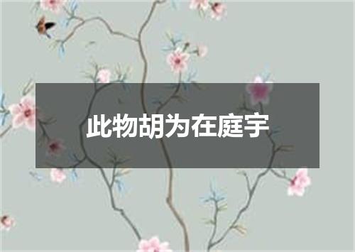 此物胡为在庭宇