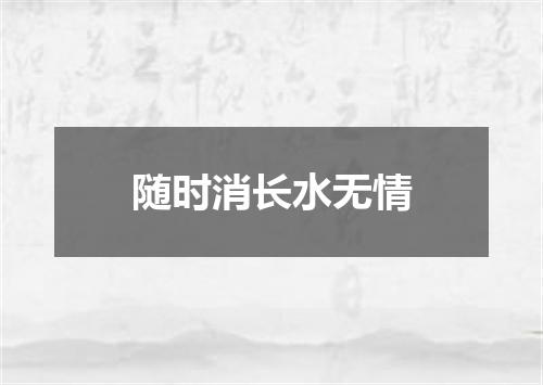 随时消长水无情