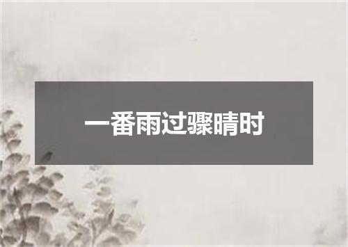 一番雨过骤晴时