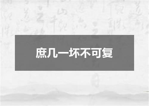 庶几一坏不可复