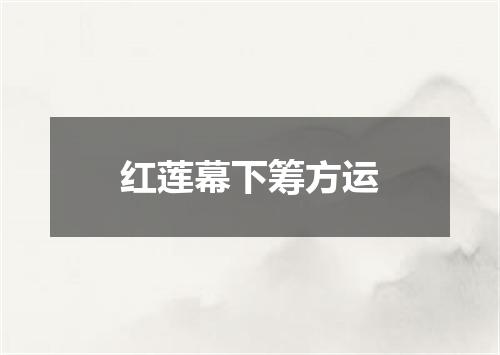 红莲幕下筹方运