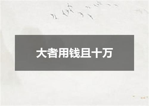 大者用钱且十万