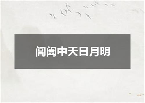 阊阖中天日月明