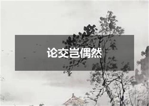 论交岂偶然