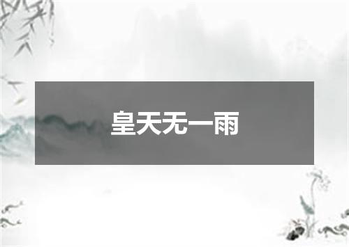皇天无一雨