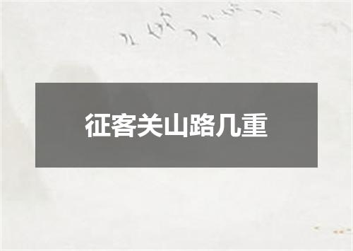 征客关山路几重