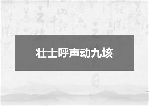 壮士呼声动九垓