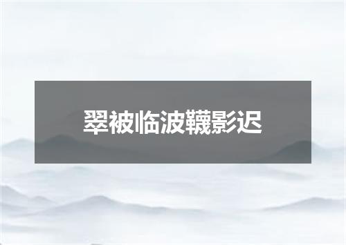 翠被临波韈影迟