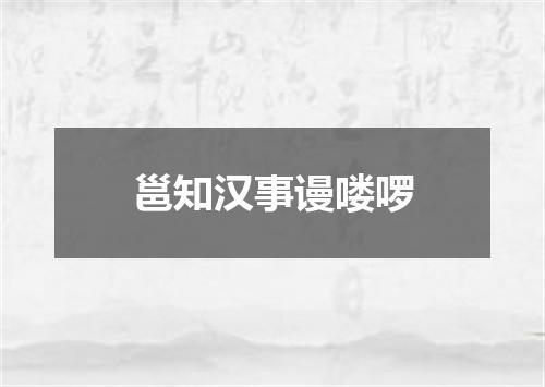 邕知汉事谩喽啰