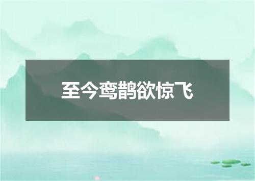 至今鸾鹊欲惊飞