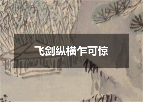 飞剑纵横乍可惊