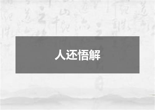 人还悟解