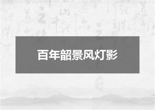 百年韶景风灯影