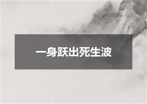 一身跃出死生波