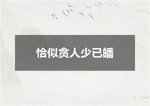 恰似贪人少已皤