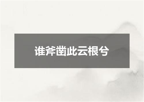 谁斧凿此云根兮