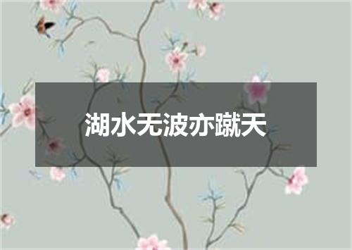 湖水无波亦蹴天