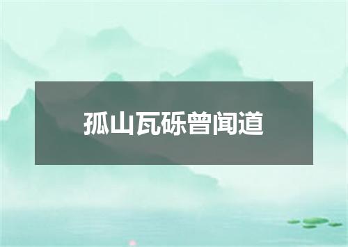 孤山瓦砾曾闻道