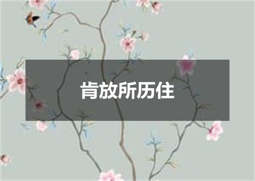肯放所历住
