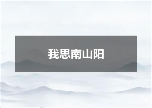 我思南山阳