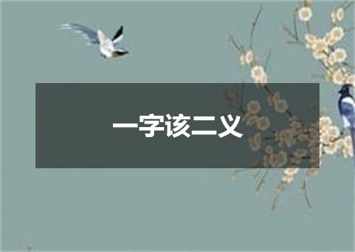 一字该二义