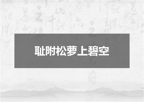 耻附松萝上碧空