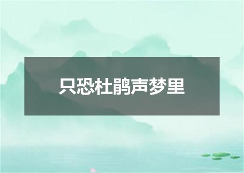 只恐杜鹃声梦里