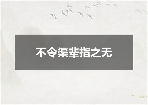 不令渠辈指之无