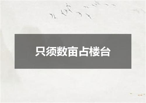 只须数亩占楼台